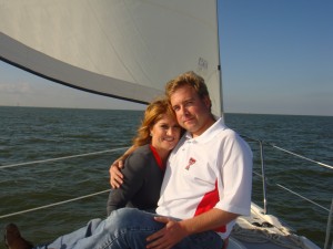 Jerry enjoys sailing with wife, Alissa Le Blanc.